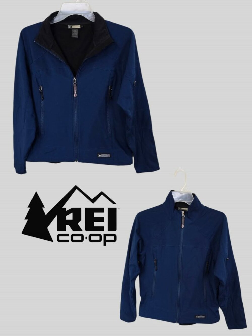 REI Navy Full Zip Casual Softshell Lightweight Jacket Womens Medium
